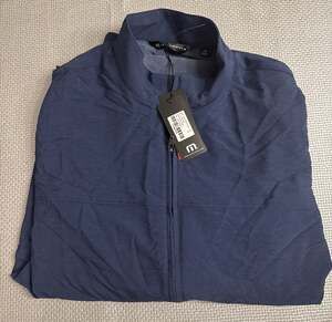 Travis Mathew Valley View No Logo Full-Zip Jacket Heather Navy Mens Sz M